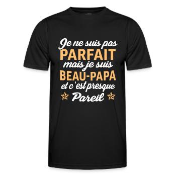 je suis un beau papa cadeau beau père - T-shirt sport Homme - noir - Devant - AI Model Male 178 dark (178cm)