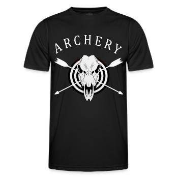Bogenschießen Bogenschütze Motiv Shirt Bogen - Männer Funktions-T-Shirt - Schwarz - Vorne - AI Model Male 178 dark (178cm)