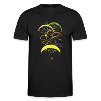 Parapente Gleitschirm Paragliding cross - t-shirts - T-shirt sport Homme - noir - Devant - AI Model Male 178 dark (178cm)