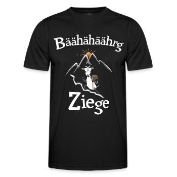 Berg - Ziege lustig geschrieben - Männer Funktions-T-Shirt - Schwarz - Vorne - AI Model Male 178 dark (178cm)