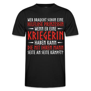Die Kriegerin - Männer Funktions-T-Shirt - Schwarz - Vorne - AI Model Male 178 dark (178cm)