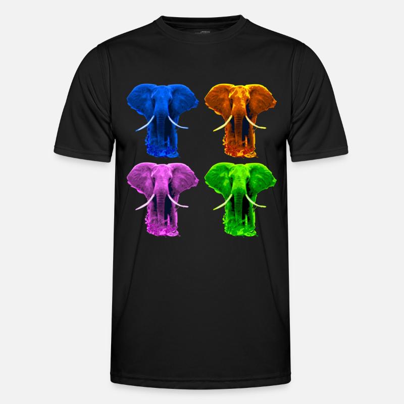 4 colorful elephants - Men's Functional T-Shirt - black
