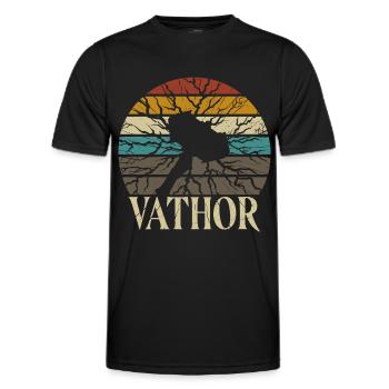 Fathor Vathor Père Thor Hammer Cadeau de fête des pères - T-shirt sport Homme - noir - Devant - AI Model Male 178 dark (178cm)