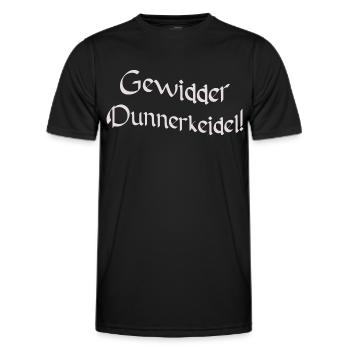Gewidder Dunnerkeidel / Gewitter donner keil - Männer Funktions-T-Shirt - Schwarz - Vorne - AI Model Male 178 dark (178cm)