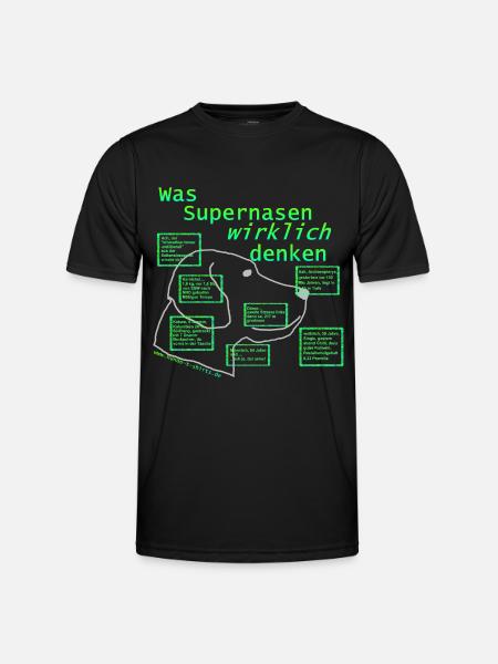 Supernasen in Grau - Männer Funktions-T-Shirt - Schwarz