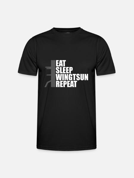 eat sleep wingtsun dummy - Männer Funktions-T-Shirt - Schwarz