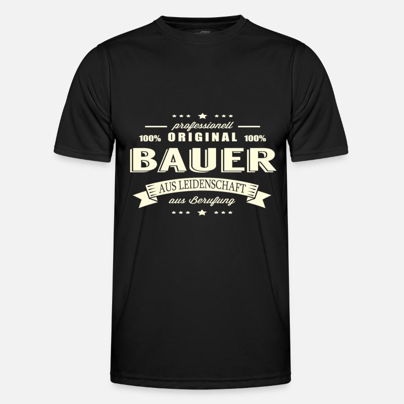 Bauer aus Leidenschaft - Männer Funktions-T-Shirt - Schwarz