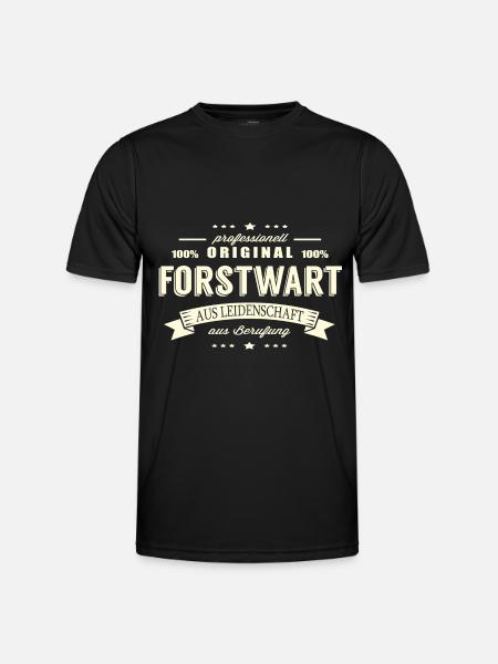 Forstwart aus Leidenschaft - Männer Funktions-T-Shirt - Schwarz