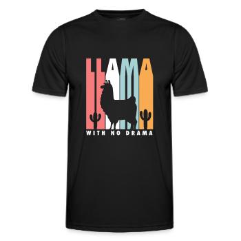 Lama Retro Lama - Männer Funktions-T-Shirt - Schwarz - Vorne - AI Model Male 178 dark (178cm)