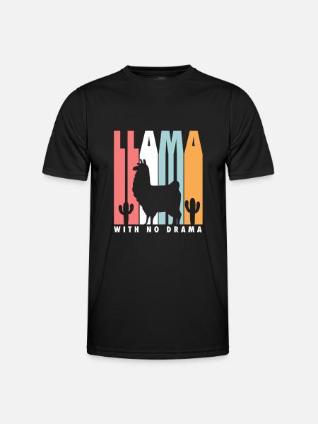 llama rétro Lama - T-shirt sport Homme - noir