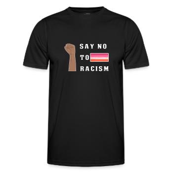 Contre le racisme de droite Lesbienne blm LGBTQ Antifa - T-shirt sport Homme - noir - Devant - AI Model Male 178 dark (178cm)