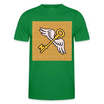 LSD Flying Keys Blotter Sheet - Men's Functional T-Shirt - kelly green - Front - AI Model Male 178 dark (178cm)