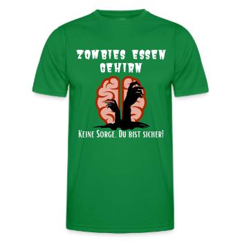 Zombies Gehirn - Provokation Beleidigung Spruch - Männer Funktions-T-Shirt - Kelly Green - Vorne - AI Model Male 178 dark (178cm)