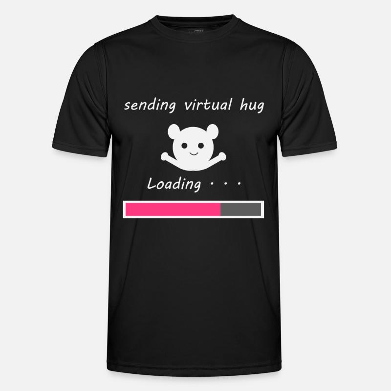 Sende virtuelle Umarmung - Männer Funktions-T-Shirt - Schwarz