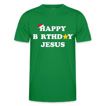 happy birthday jesus - Männer Funktions-T-Shirt - Kelly Green - Vorne - AI Model Male 178 dark (178cm)