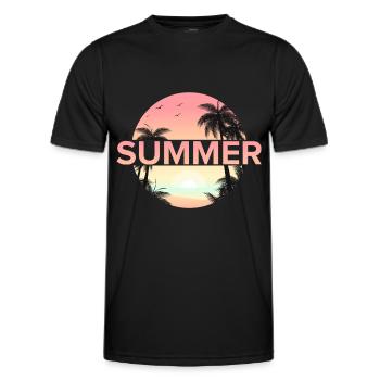 Strand - Männer Funktions-T-Shirt - Schwarz - Vorne - AI Model Male 178 dark (178cm)