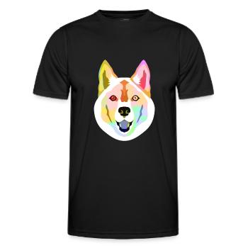 chien - T-shirt sport Homme - noir - Devant - AI Model Male 178 dark (178cm)