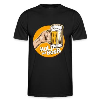 bière - T-shirt sport Homme - noir - Devant - AI Model Male 178 dark (178cm)