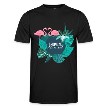 tropical - T-shirt sport Homme - noir - Devant - AI Model Male 178 dark (178cm)