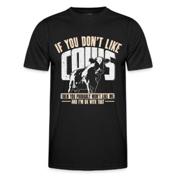 Kuh Spruch Geschenk - Männer Funktions-T-Shirt - Schwarz - Vorne - AI Model Male 178 dark (178cm)