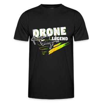 Drone hobby gift - Men's Functional T-Shirt - black - Front - AI Model Male 178 dark (178cm)