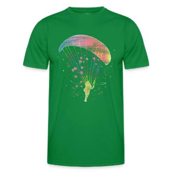 Paragliding paraglider - Men's Functional T-Shirt - kelly green - Front - AI Model Male 178 dark (178cm)