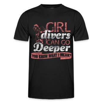 Diving water goggles gift - Men's Functional T-Shirt - black - Front - AI Model Male 178 dark (178cm)