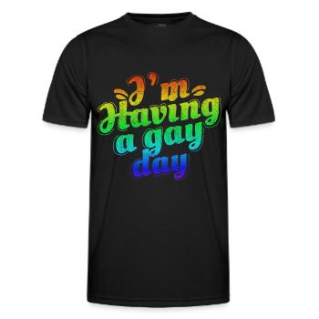 LGBT Lesbisch Pride - Männer Funktions-T-Shirt - Schwarz - Vorne - AI Model Male 178 dark (178cm)