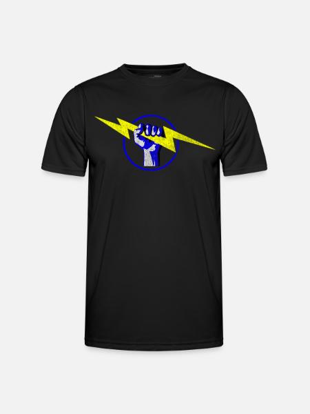 bolt & fist cerclé - T-shirt sport Homme - noir
