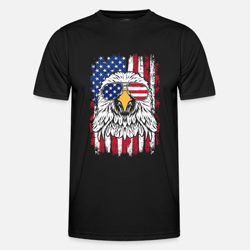 Eagle USA Flag - Men's Functional T-Shirt - black