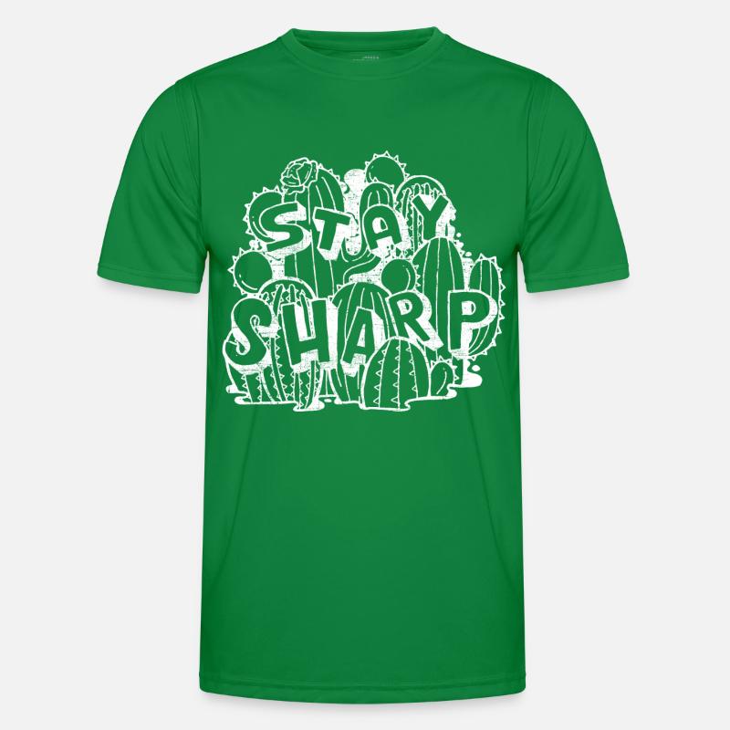 Stay Sharp | Cool Cactus Illustration Design T-shirt sport Homme