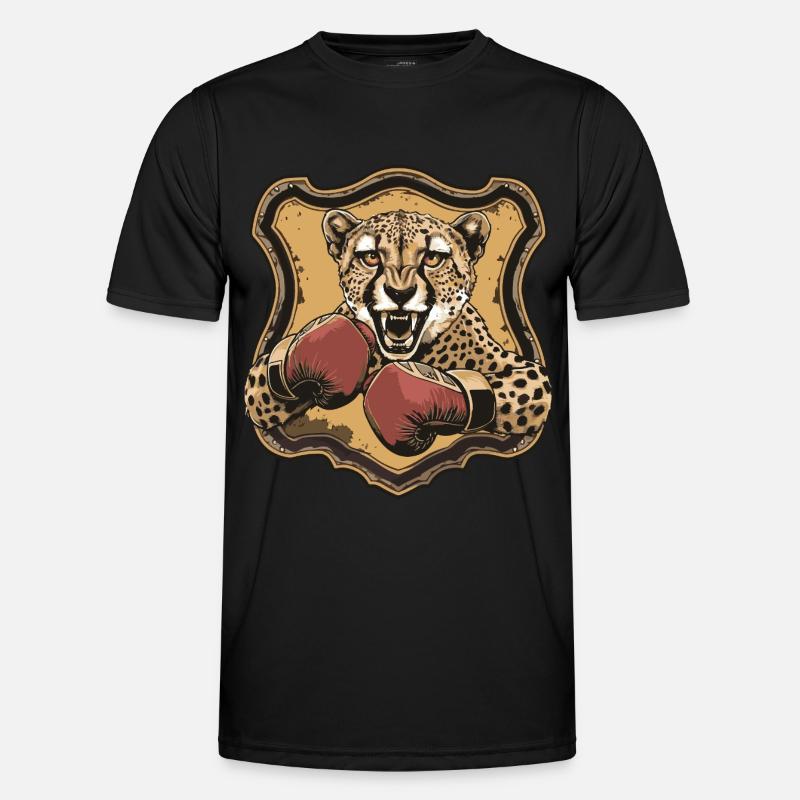 Cheetah Boxer MMA Logo - Men's Functional T-Shirt - black