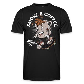 Zigaretten und Kaffee - Männer Funktions-T-Shirt - Schwarz - Vorne - AI Model Male 178 dark (178cm)