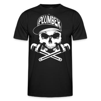 Plumber - Men's Functional T-Shirt - black - Front - AI Model Male 178 dark (178cm)