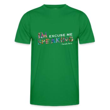 Je parle Kamala Harris - T-shirt sport Homme - vert - Devant - AI Model Male 178 dark (178cm)