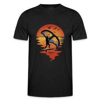 Wing Foiling Wing Surfer Cadeau - T-shirt sport Homme - noir - Devant - AI Model Male 178 dark (178cm)