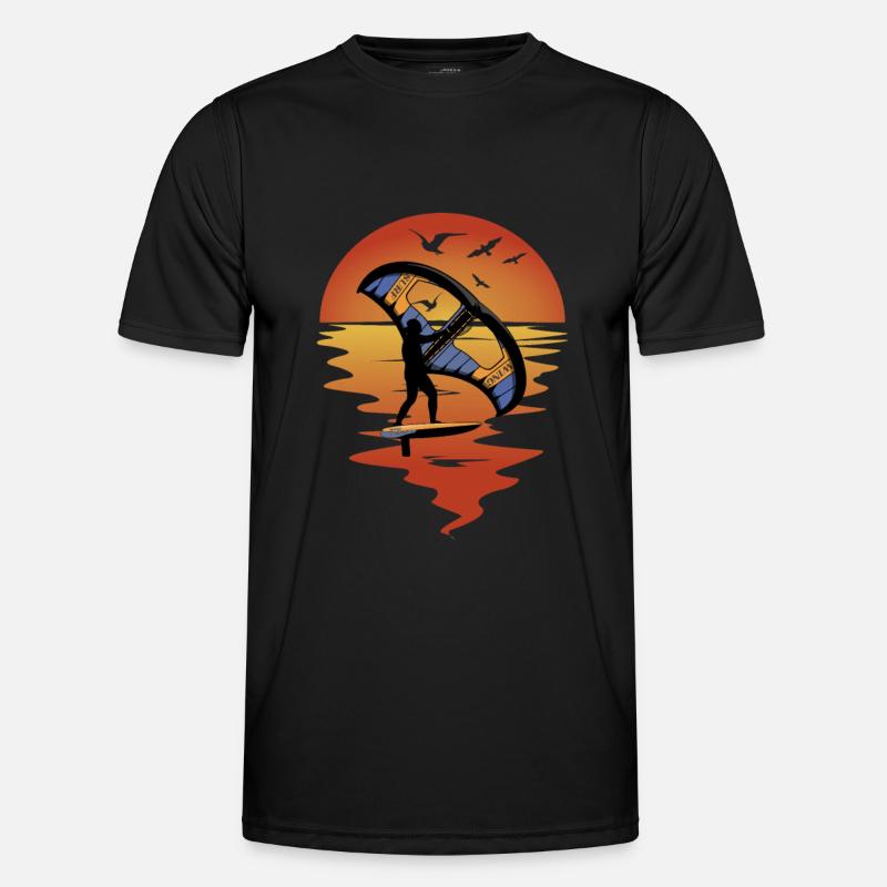 Wing Foiling Wing Surfer Gift - Men's Functional T-Shirt - black