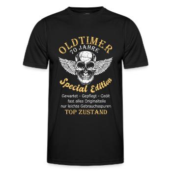 70. Geburtstag Mann 70 Jahre Geschenk - Männer Funktions-T-Shirt - Schwarz - Vorne - AI Model Male 178 dark (178cm)