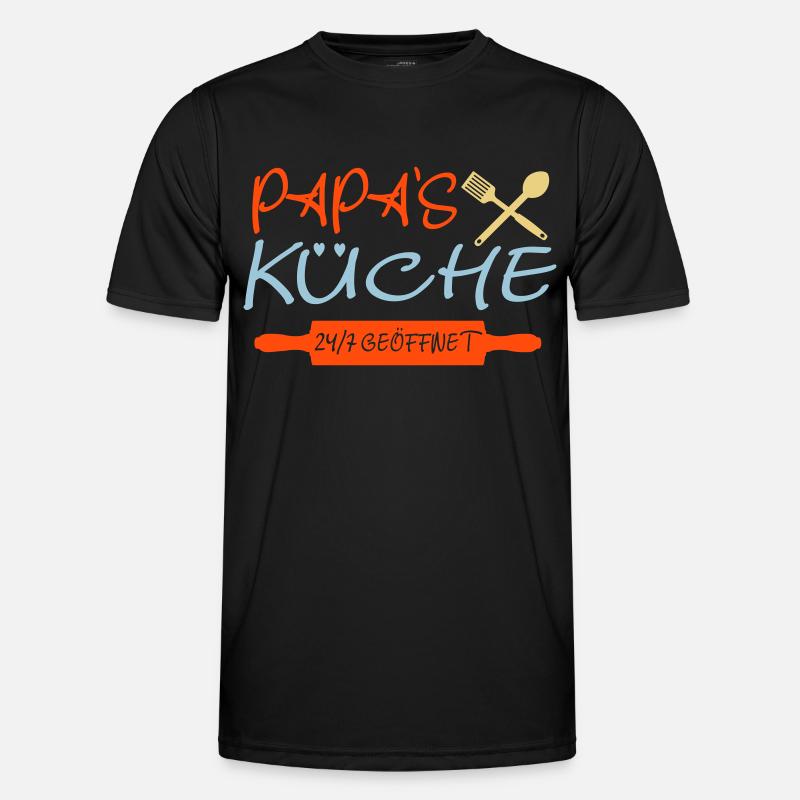 Papas Küche 24h - Männer Funktions-T-Shirt - Schwarz