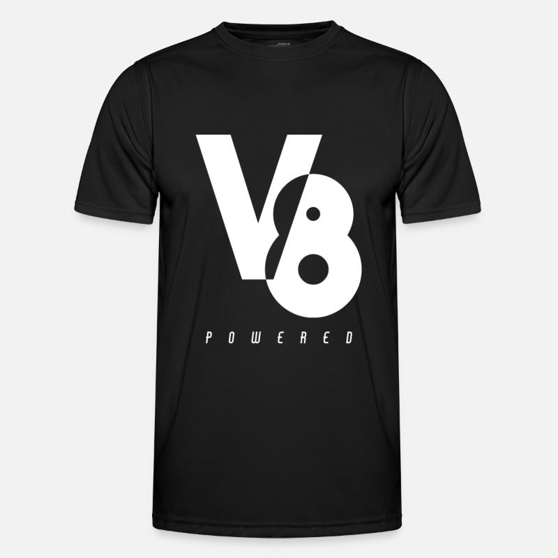 V8 Motor Engine Powered - Männer Funktions-T-Shirt - Schwarz