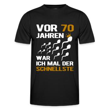 70. Geburtstag Mann 70 Jahre Geschenk - Männer Funktions-T-Shirt - Schwarz - Vorne - AI Model Male 178 dark (178cm)