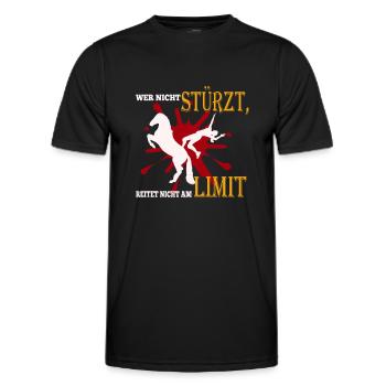 Reiten am Limit - Männer Funktions-T-Shirt - Schwarz - Vorne - AI Model Male 178 dark (178cm)
