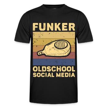 Funker Amateurfunk Amateurfunker Geschenk - Männer Funktions-T-Shirt - Schwarz - Vorne - AI Model Male 178 dark (178cm)