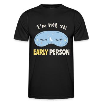 Je ne suis pas un lève-tôt - T-shirt sport Homme - noir - Devant - AI Model Male 178 dark (178cm)