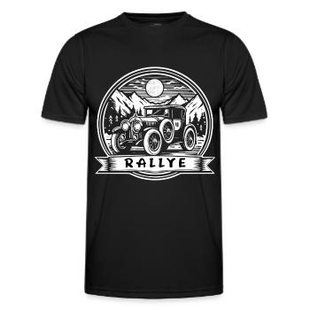 T-shirt vintage de rallye de voitures anciennes - Nostalgia Racing - T-shirt sport Homme - noir - Devant - AI Model Male 178 dark (178cm)