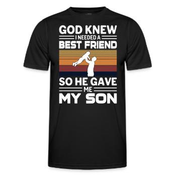 My Best Friend My Son - Männer Funktions-T-Shirt - Schwarz - Vorne - AI Model Male 178 dark (178cm)