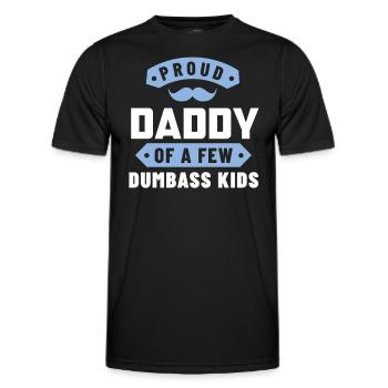 fier papa d’enfants stupides - T-shirt sport Homme - noir - Devant - AI Model Male 178 dark (178cm)