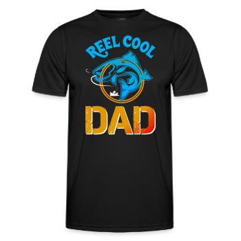 Reel cool Dad Fishing - Men's Functional T-Shirt - black - Front - AI Model Male 178 dark (178cm)