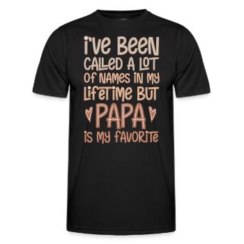 On m’a appelé papa - T-shirt sport Homme - noir - Devant - AI Model Male 178 dark (178cm)