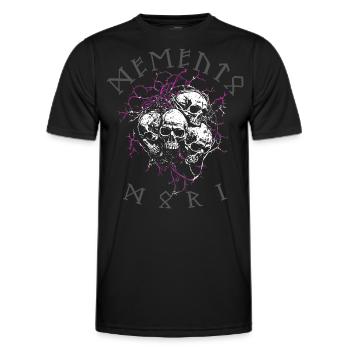 Crâne Memento Mori - T-shirt sport Homme - noir - Devant - AI Model Male 178 dark (178cm)
